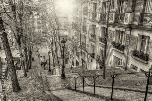 The historic district of Montmartre in Paris,France