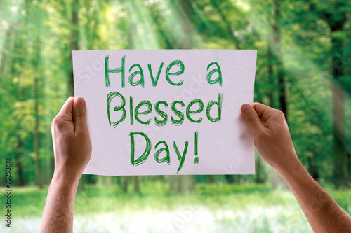 Have a Blessed Day card with nature background