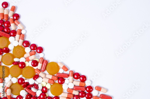 Colorful pills frame