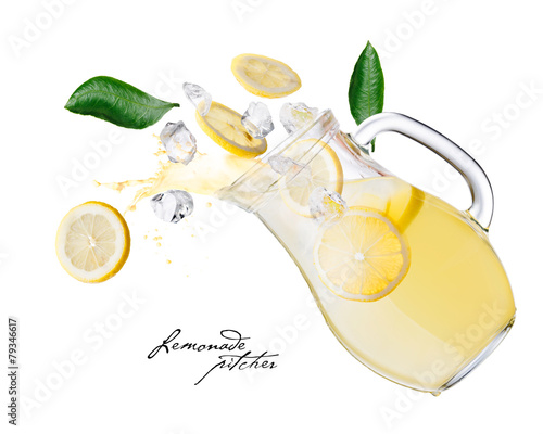 Lemonade pitcher splashes