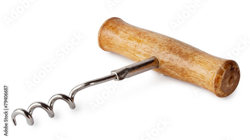 Corkscrew with wooden handle