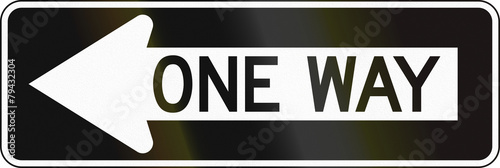 United States traffic sign: One way