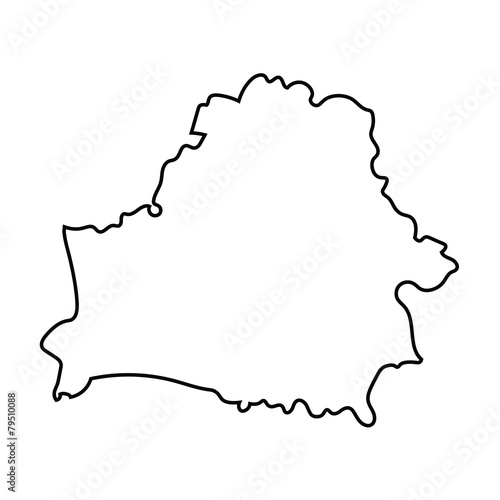 black abstract outline of Belarus map