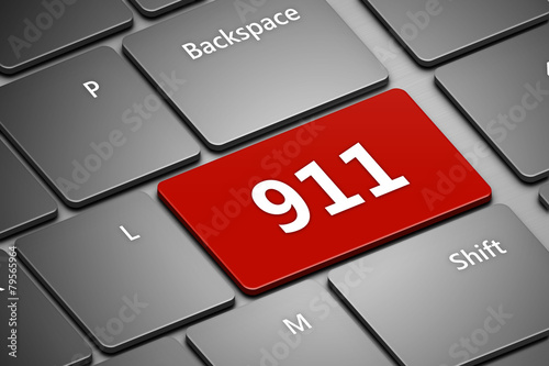 computer keyboard with emergency number 911