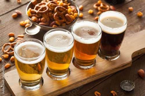 Assorted Beers in a Flight