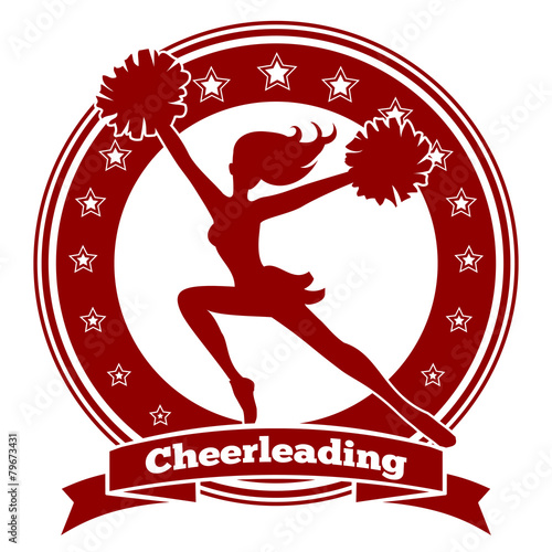 Cheerleader badge or cheer logo
