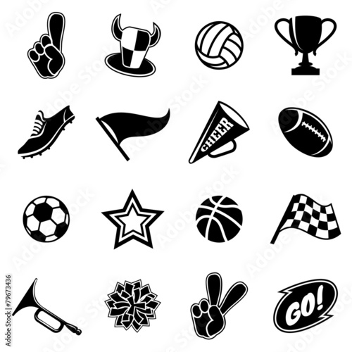 Sports icons and fans equipment