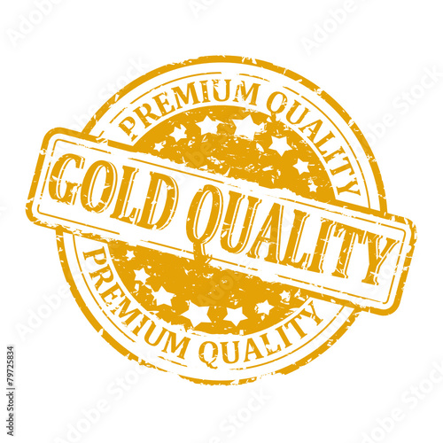 Scratched Gold Seal - Gold Quality - premium - vector