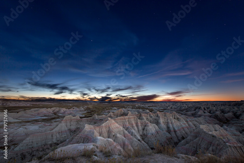 Constellation of Ursa Major over badlands