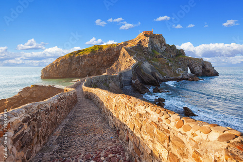 San Juan de Gaztelugatxe on a sunny day. Basque country, Spain