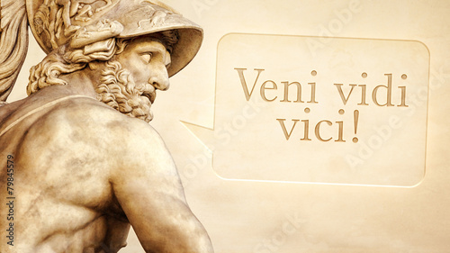 Menelaus statue with text