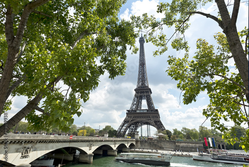 Eiffel tower and Jena bridge, Paris, France