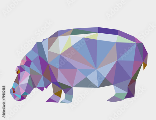 Hippopotamus triangle low polygon vector