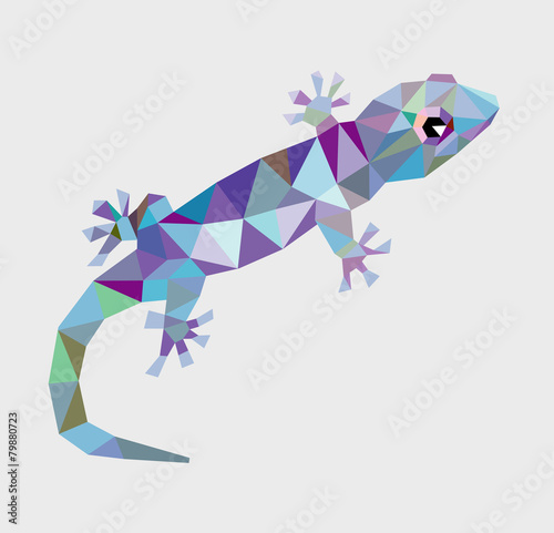 Gecko triangle low polygon vector