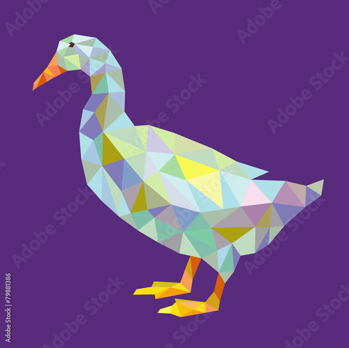 Duck triangle low polygon vector