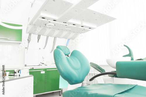 Dental instruments and tools in a dentist office