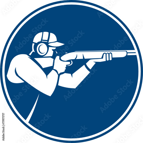 Trap Shooting Shotgun Circle Icon