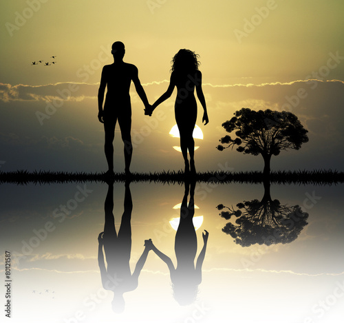 Adam and Eve in the eden