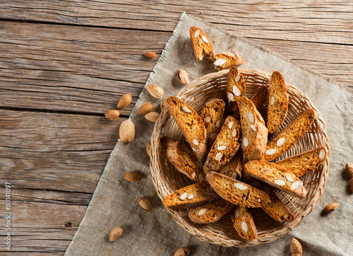 italian cantuccini cookies, top view