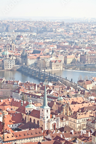 View to the historic district of Prague
