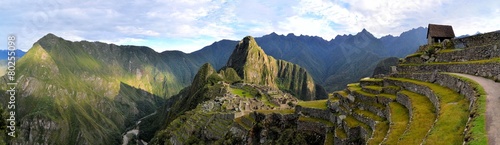 Panorama of Machu Picchu, lost Inca city in the Andes, Peru