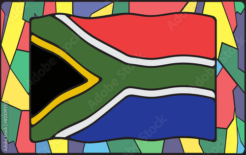 South Africa Flag On Stained Glass