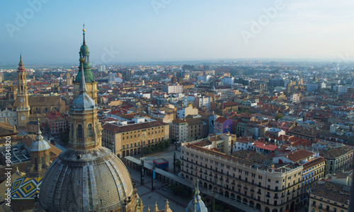 cityscape of spanish city zaragoza