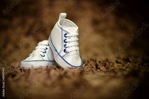 Isolated baby boy shoes