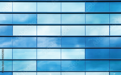 Blue glass and steel frame, background texture