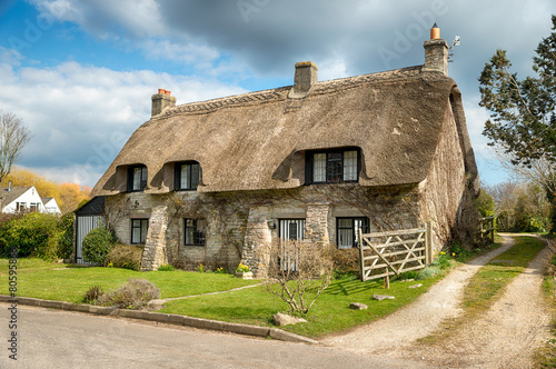 Beautiful thatched cottage at Corfe castle village in Dorset