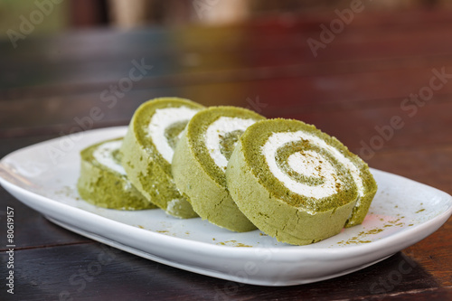 Green Tea Cake Roll