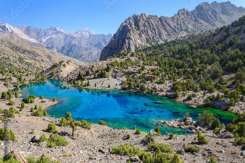 Majestic mountain lake in Tajikistan.