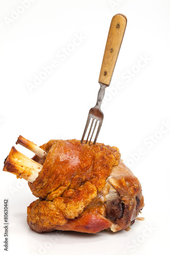 Schweinshaxe mit Gabel