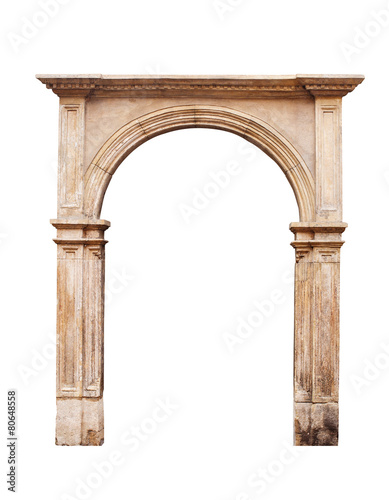 Ancient arch isolated on white background