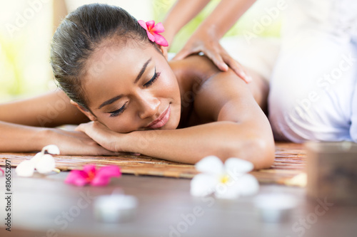 Woman having relaxing massage of back