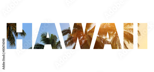 Background with word "Hawaii"