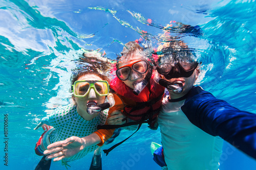 Father and son snorkeling