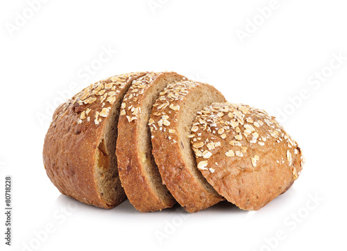 whole wheat bread isolated on white background