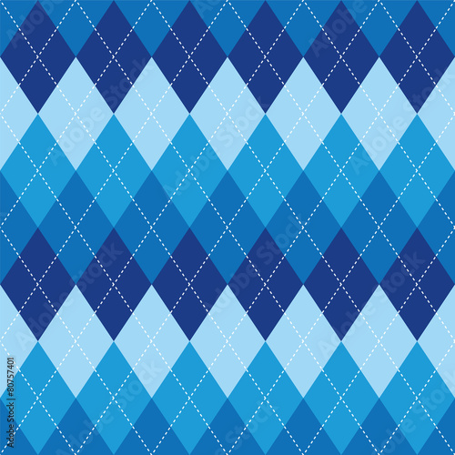 Argyle pattern blue rhombus seamless texture