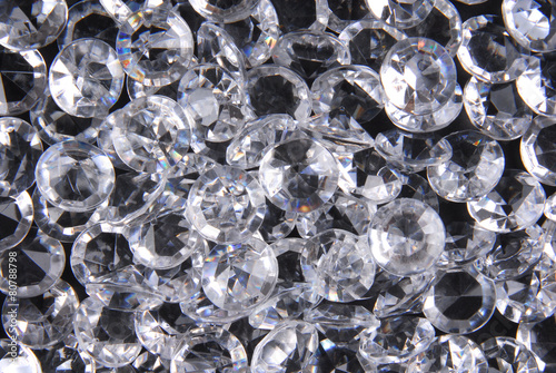 close up of the diamonds on black background