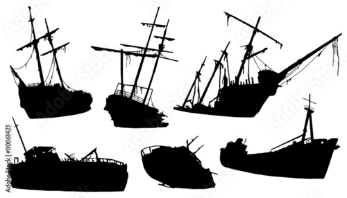 shipwreck silhouettes