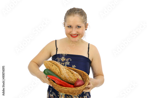 kobieta z warzywami