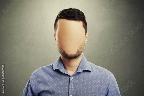 anonymous man with blank face
