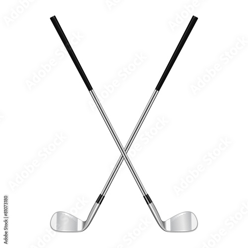 Two crossed golf clubs
