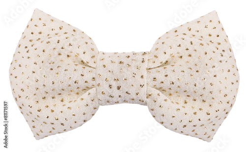 White hair bow tie with shiny glitters