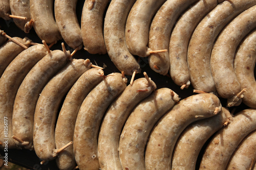 Traditional Czech liver sausages called jitrnice