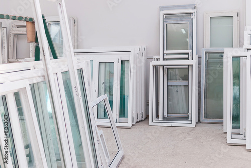 Set of PVC Windows in a Factory Interrior