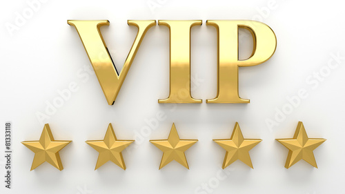 VIP - Very important person - gold 3D render on the wall backgro