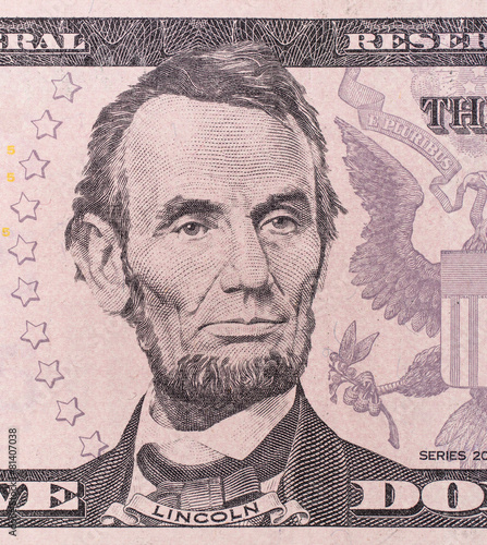 five dollar bill: abraham lincoln