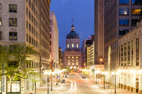 Indianapolis Statehouse from Monument Circle